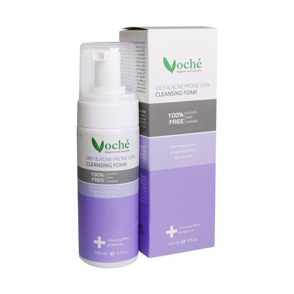 فوم شستشوی صورت مناسب پوست های چرب و مستعد آکنه وچه 150 میلی لیتر-Voche Oily and Acne Prone Skin Cleansing Foam 150 ml