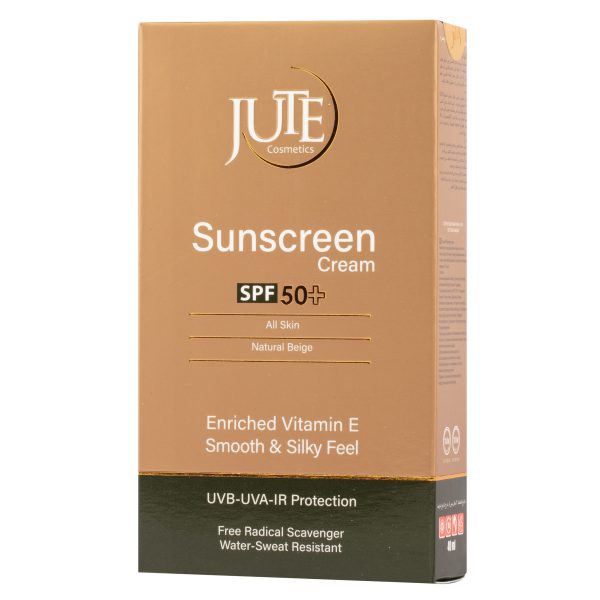 کرم ضد آفتاب +SPF50 پوست چرب بژ طبیعی ژوت-Jute Sun Screen Oily Skin SPF50 Natural Beige Cream