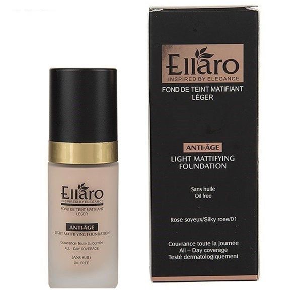 کرم پودر مات ‎‎کننده‎ و ضد چروک الارو مناسب انواع پوست ۳۰ میلی‎لیتر - Ellaro Anti Age Foundation Cream For All Skins  - الارو