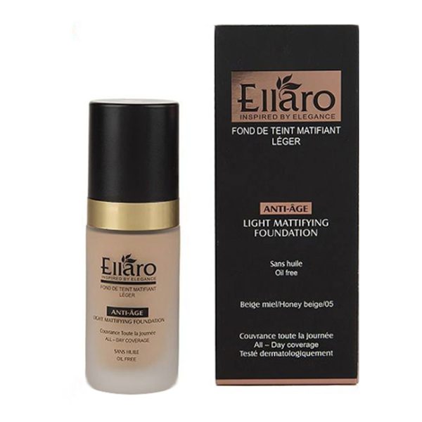 کرم پودر مات ‎‎کننده‎ و ضد چروک الارو مناسب انواع پوست ۳۰ میلی‎لیتر - Ellaro Anti Age Foundation Cream For All Skins  - الارو