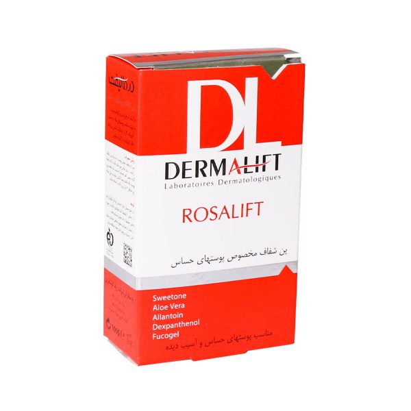 پن شفاف رزالیفت درمالیفت مخصوص پوست های حساس 100 گرم - Dermalift Rosalift Transparent Sensitive Skin Syndet  - درمالیفت