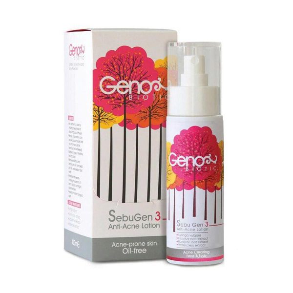 محلول ضد آکنه صورت و بدن مناسب پوست چرب و جوش دار ژنوبایوتیک- GenoBiotic SebuGen3 Anti-Acne Lotion 100 ml- ژنوبایوتیک