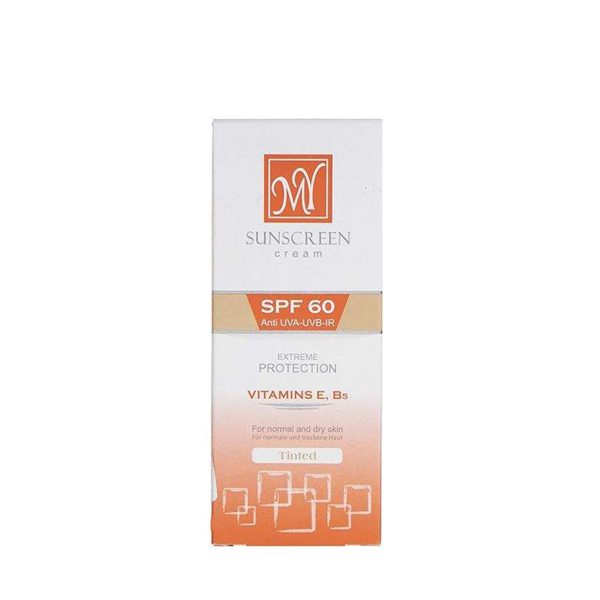 کرم ضد آفتاب رنگی SPF60 مناسب پوست نرمال و خشک- Sunscreen Tinted Cream SPF60 for Normal And Dry Skin- مای