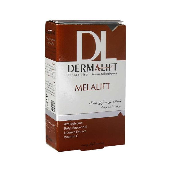 پن شفاف روشن کننده ملالیفت درمالیفت مناسب انواع پوست ۱۰۰ گرم ـ Dermalift Melalift Transparent Syndet Bar For All Skinsـ درمالیفت