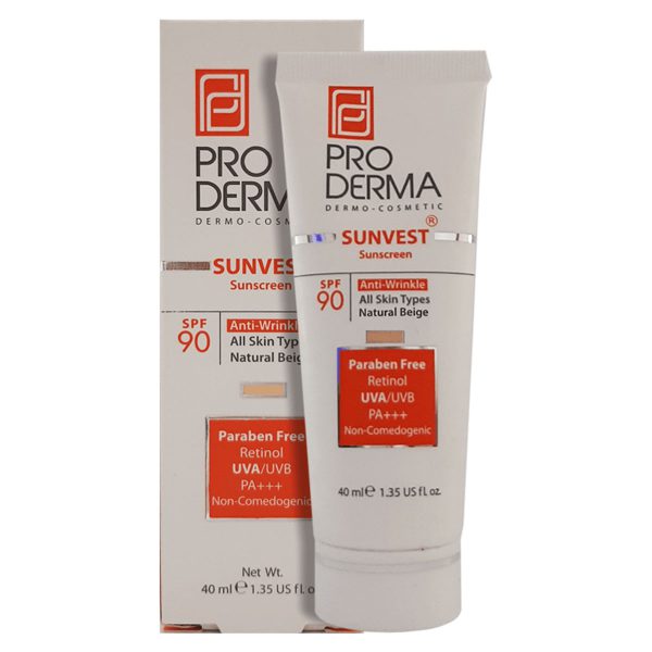 ضد آفتاب و ضد چروک انواع پوست - Sunscreen Anti Wrinkle Cream SPF90 - پرودرما