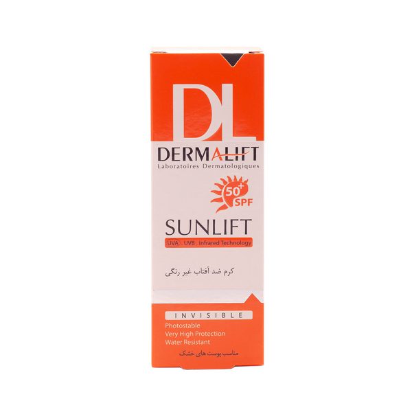 کرم ضد آفتاب بدون رنگ درمالیفت مناسب پوست خشک SPF50