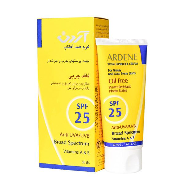 کرم ضد آفتاب SPF25 _ Sunblock Cream SPF25 Oil Free ـ آردن