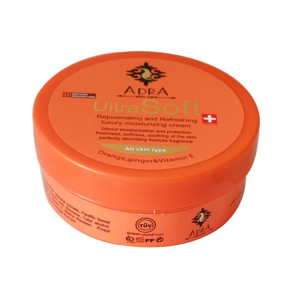 کرم جوان کننده و شاداب کننده آدرا حاوی عصاره پرتقال و زنجبیل - Adra Ultra Soft Rejuvenating And Refreshing Luxury Moisturizing Cream - آدرا