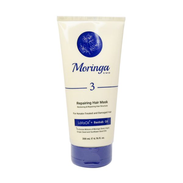 ماسک مو ترمیم کننده 3 مورینگا امو مناسب موهای کراتینه و آسیب دیده- Moringa Emo Repairing Hair Mask For Keratin Treated Hair Structure - مورینگا