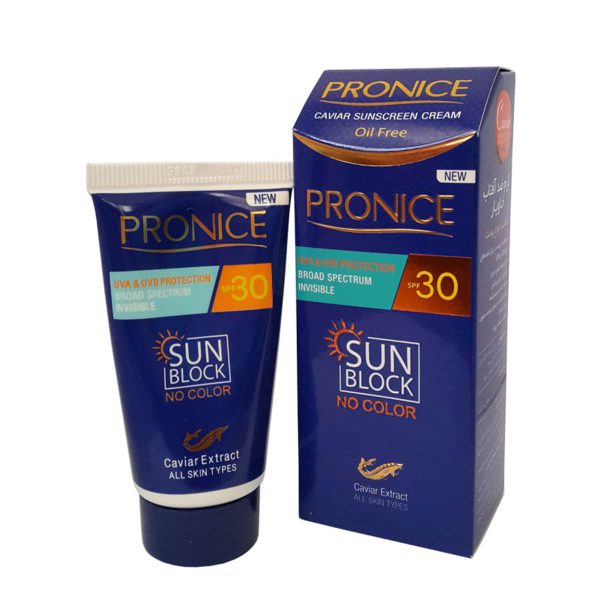 کرم ضد آفتاب بی رنگ خاویار پرونایس - Pronice 30SPF Caviar Sunscreen Cream- پرونایس