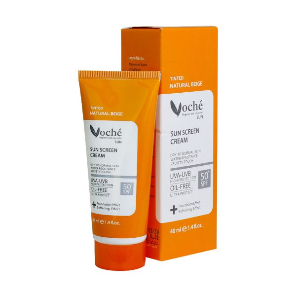 کرم ضد آفتاب رنگی وچه پوست خشک ـ Voche Tinted Sun Screen Cream For Dry Skin  ـ وچه