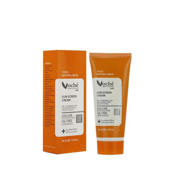 کرم ضد آفتاب رنگی وچه پوست چرب ـ Voche Tinted Sun Screen Cream For Oily Skin ـ وچه