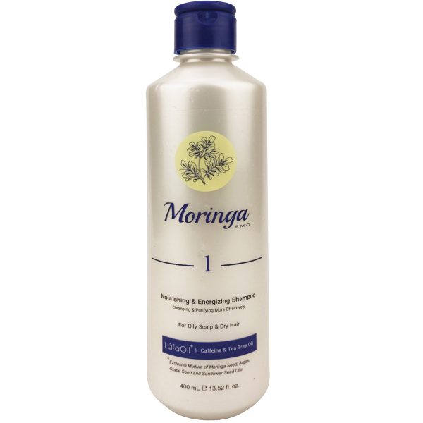 شامپو مغذی و انرژی بخش 1 مورینگا امو مناسب پوست سر چرب و موی خشک- Moringa Emo 1 Nourishing & Energizing Shampoo for oily scalp and dry hair- مورینگا