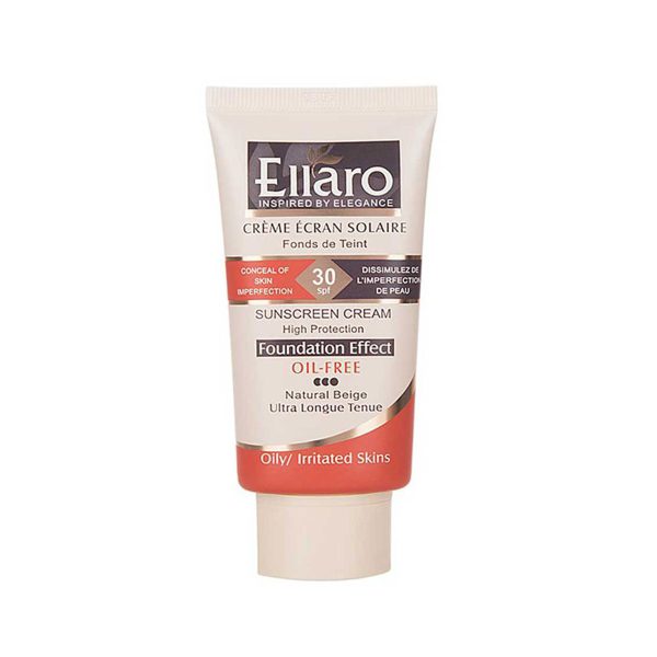 کرم ضدآفتاب رنگی الارو SPF30 بژ طبیعی حجم 40 میلی لیتر ـ Ellaro Natural Beige Sunscreen Cream SPF30 ـ الارو