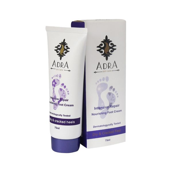 کرم ترک پا آدرا حاوی عصاره آلوئه ورا و بابونه 75 میلی لیتر ـ Adra Intensive Repair Nourishing Foot Cream ـ آدرا