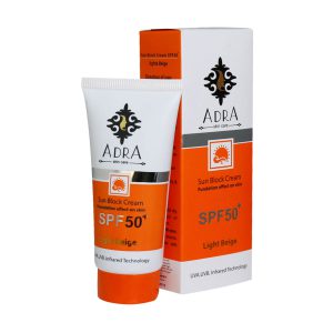 کرم ضد آفتاب آدرا مدل SPF 50 مناسب انواع پوست حجم 50 میلی لیتر