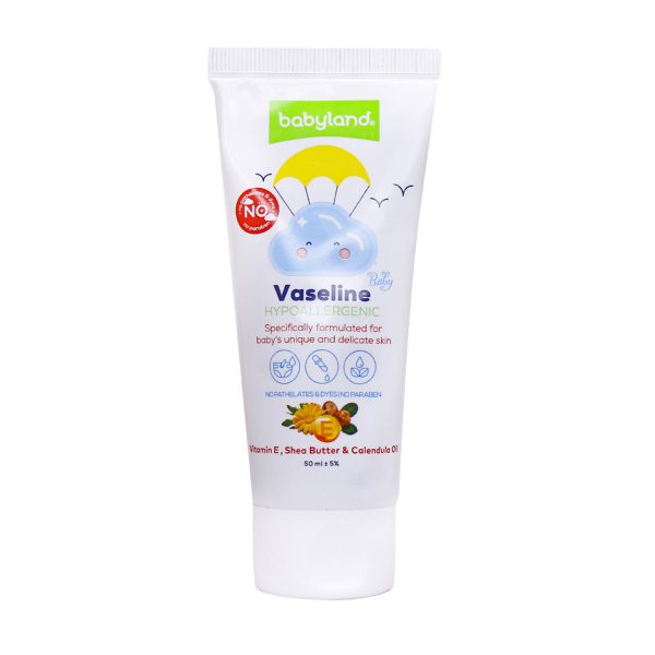 وازلین کودک حاوی ویتامین E و گل همیشه بهار بیبی لند 50 میلی لیتر ـ Babyland Baby Vaseline Creamـ بی بی لند