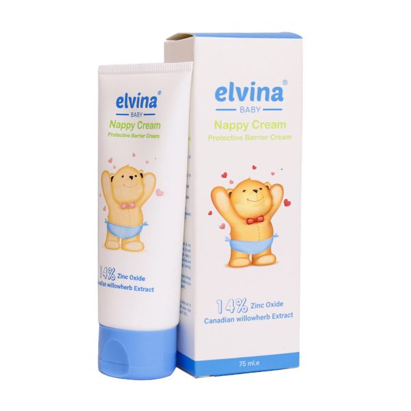 کرم محافظ پای کودک الوینا حاوی 14 درصد زینک اکساید 75 میلی لیتر ـ Elvina Baby Nappy Cream Protective Barrier Cream ـ الوینا