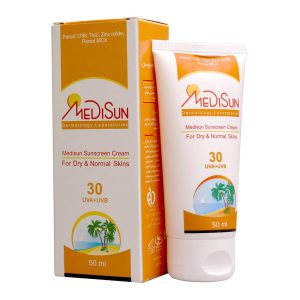 کرم ضد آفتاب SPF30 مدیسان پوست خشک و معمولی 50 میلی لیتر