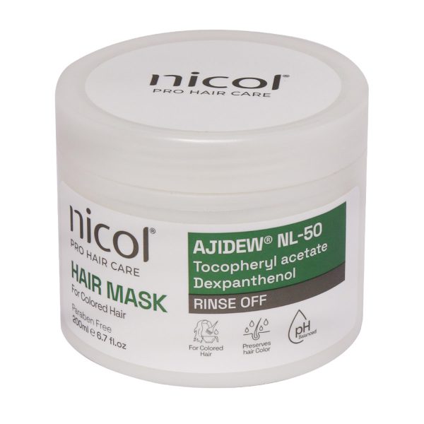 ماسک با آبکشی موی رنگ شده نیکول - Nicol Hair Mask For Colored Hair - نیکول