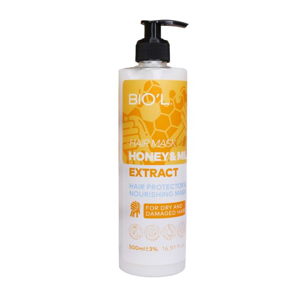 ماسک مو شیر و عسل بیول 500 میلی لیتر ـ Biol Honey & Milk Hair Mask ـ بیول