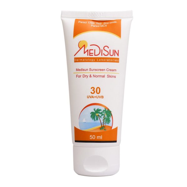 کرم ضد آفتاب SPF30 مدیسان پوست خشک و معمولی 50 میلی لیتر