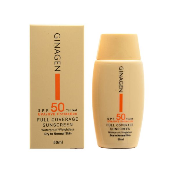 کرم ضد آفتاب رنگی پوست خشک SPF50  ( 01 ) ـ Tinted Sunscreen For Dry Skin SPF50 ـ ژیناژن