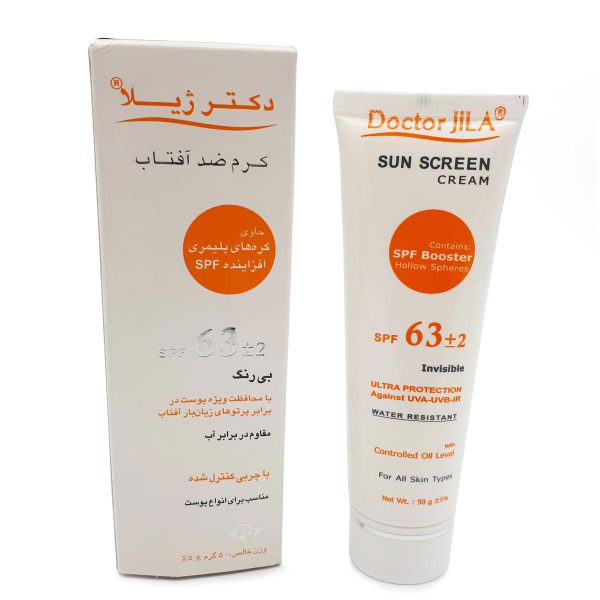 کرم ضد آفتاب فاقد چربی SPF63 دکتر ژیلا مناسب انواع پوست- Doctor Jila Tinted Sunscreen Cream Controlled Oil Level SPF 63 - دکتر ژیلا