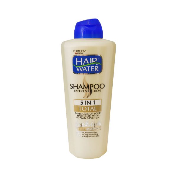 شامپو هیر واتر بدون سولفات مغذی کامل 5 در 1 کامان 400 میلی لیتر ـ Comeon 5 In 1 Total Shampoo ـ کامان