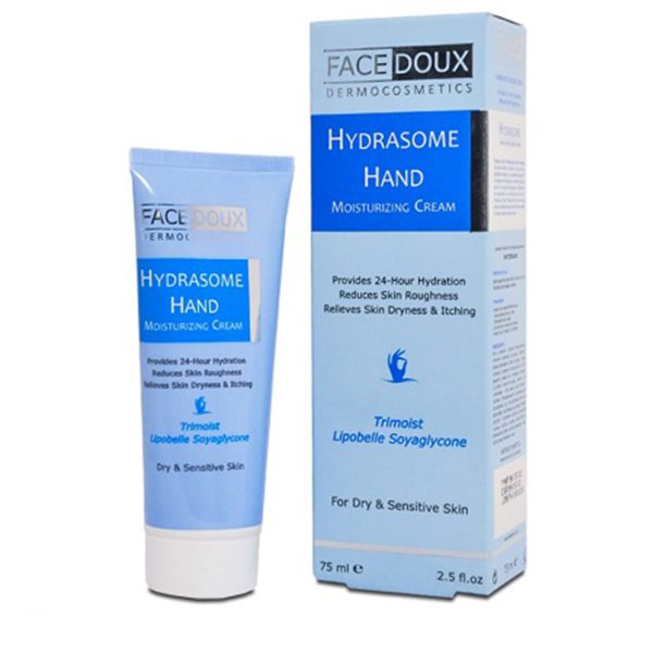 کرم مرطوب کننده دست هیدرازوم فیس دوکس مناسب پوست های خشک و حساس ۷۵ میلی لیتر _ Facedoux Hydrasome Hand Cream ـ فیس دوکس