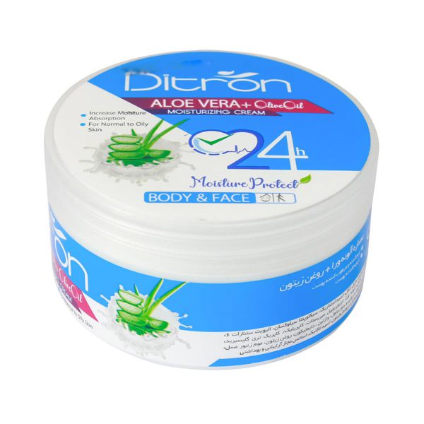 کرم نرم کننده و آبرسان آلوئه ورا کاسه ای دیترون 200 میلی لیتر ـ Ditron Skin Care Moisturizing Cream ـ دیترون