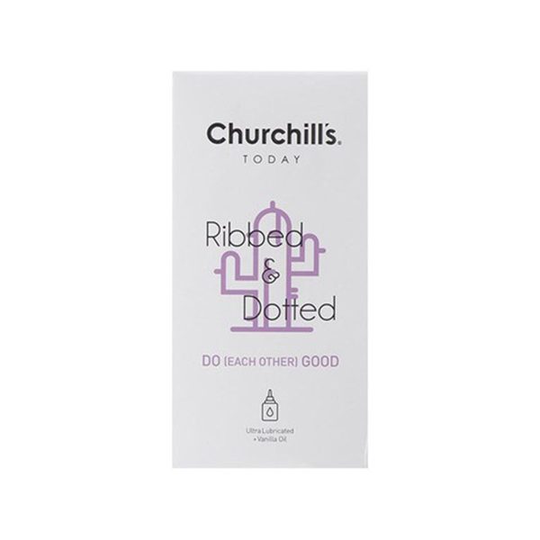 کاندوم خاردار شیار‌دار روان کننده مضاعف چرچیلز 12 عدد ـ  Churchills Ribbed & Dotted Do Good Condom ـ چرچیلز