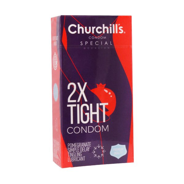 کاندوم خاردار تنگ و تحریک کننده تاخیری چرچیلز - Churchills 2X Tight Condom - چرچیلز