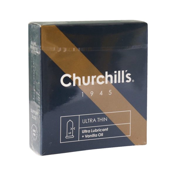 کاندوم بسیار نازک چرچیلز حاوی اسانس وانیل و روان کننده مضاعف _ Churchill’s Ultra Thin Vanilla Oil Condomes ـ چرچیلز