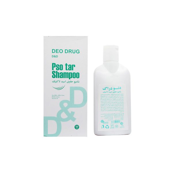 شامپو حاوی اسید لاکتیک پسوتار 200 میلی لیتر دئودراگ ـ DEO DRUG PSO Tar Shampoo ـ دئودراگ